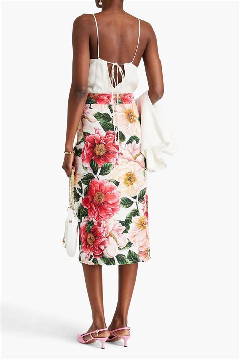 dolce gabbana floral print stretch crepe skirt|DOLCE&GABBANA Wrap.